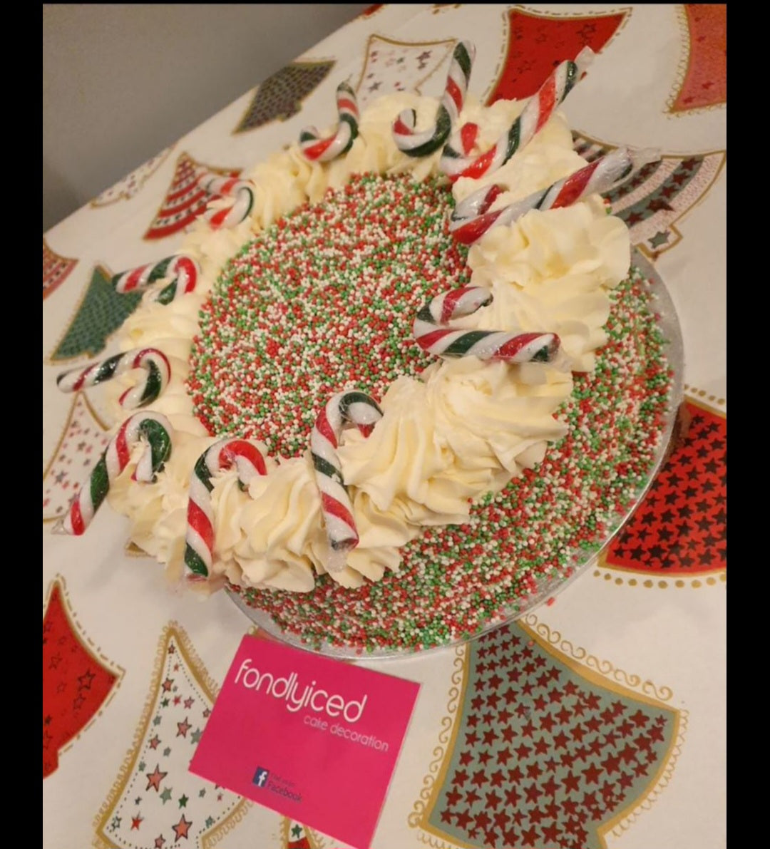 Candy cane sponge (white chocolate)